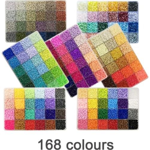 Minibeads 2.6mm 168colour 7Plate with Tools Kit 92400pcs Hama Beads Iron Beads DIY Toy for Kids High Quality Box