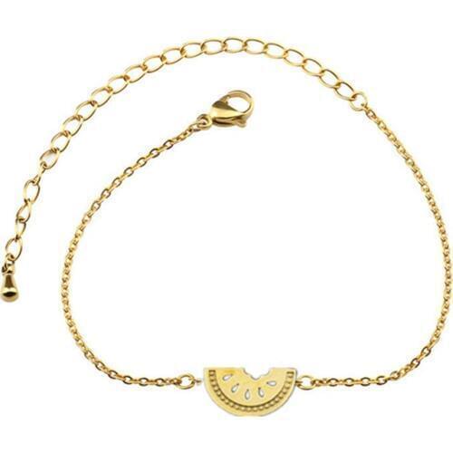 Minimal Honey Melon Fruit Bracelets For Women BFF Jewelry Stainles Steel Charm Watermelon Pulseira Feminina Friendship Bracelet