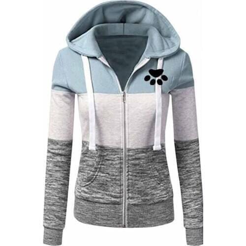 Fashion Hoodie Women Patchwork Drawstring Jacket Tracksuit Hooded Sweatshirt Ladies Pullovers Hoodies Sudadera Mujer
