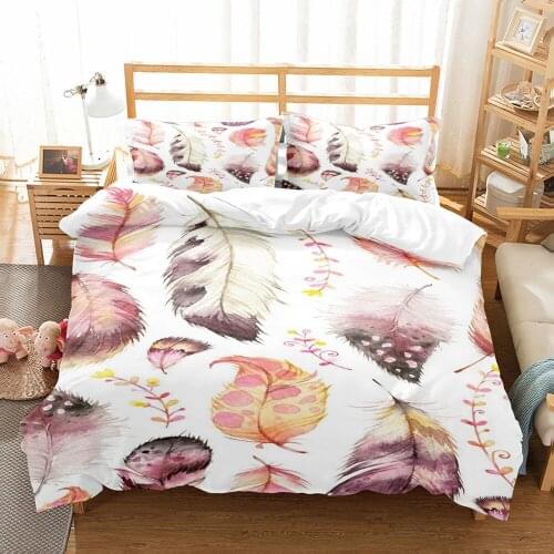 Fashion 3D Bohemia Bedding Set Dream-Catcher Duvet Cover Set Feather Bed Quilt Cover Microfiber Fabric 2/3 Pieces Bedspread