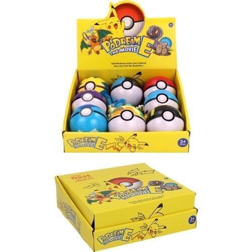 12pcs Pokemon Pokeball Set 7cm Action Figure Pikachu Model Anime Real Button Pokemon Go Monster Poke Balls Figurine Toys