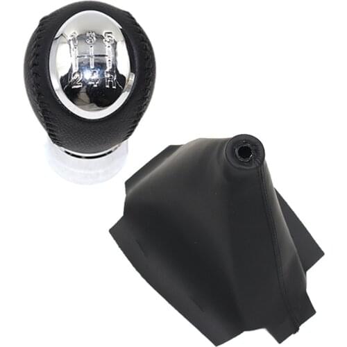 Chrome & Leather Car Shift Gear Knob Lever Gaitor Boot Cover For Mazda 323 F 1998-2004