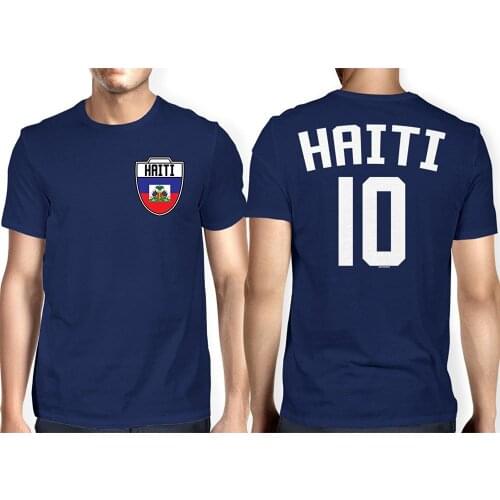New Fashion Casual Cotton Short-Sleeve New Short Sleeve Round Collar Mens Haiti, Haitian - Soccers, Footballer T-shirt