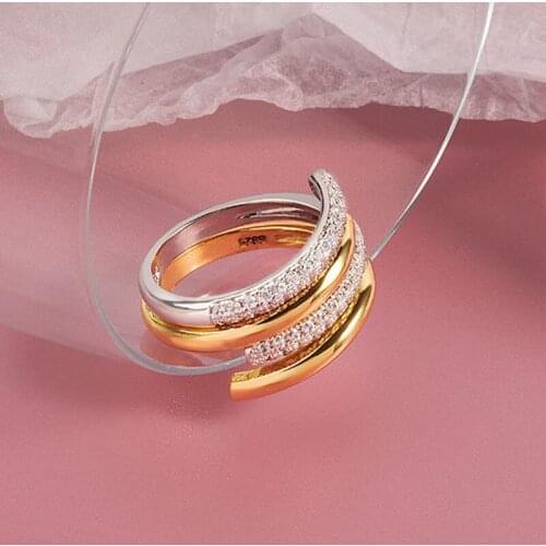 Latest Rings Set For Women Trendy Silver Color Zircon Party Jewelry Smooth Gold Colour Finger Ring Personality Lady Friend Gifts