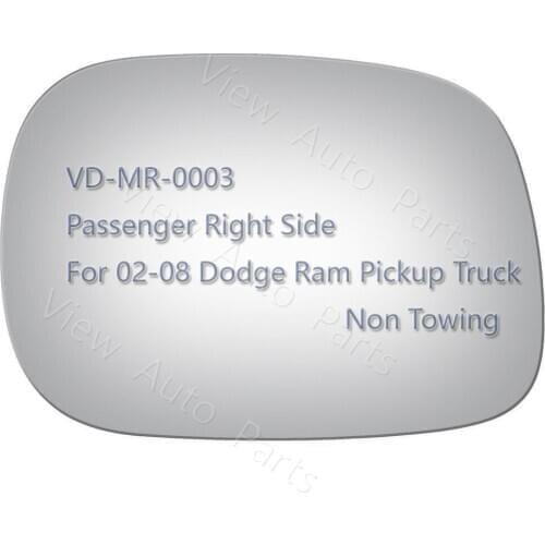 New Rear View Mirror Glass for 2002-2008 Dodge Ram Side Mirror Glass Passenger Right Side Pickup Truck Non Towing