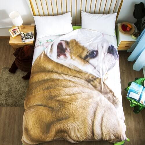100% Polyester Quilt 3D Dog Animal Pattern Summer Cool Quilt Home Sofa Travel Soft Smooth Blanket Single Double Throw Blanket