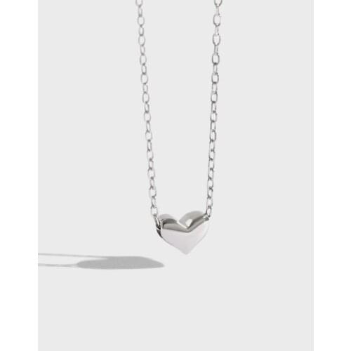 Cute mini heart 925 sterling silver necklaces & pendants woman neck decoration, trendy love necklace chains women jewelry