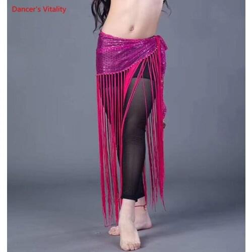 New Child Belly Dance Tassel Long Skirt Oriental Dance Dance Practice Hip Scarf 9 colour Free Delivery