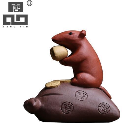 TANGPIN purple clay tea pets mouse yixing zisha tea accessories