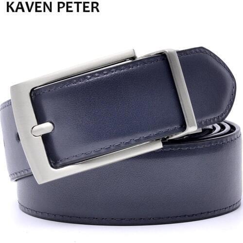 Reversible Buckle Belt Designer Belts Men High Quality Genuine Leather Luxury Strap Male Belts Dark Blue And Black Color