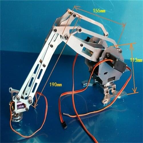 4 DOF CNC aluminum robotic arm frame robot model 4-asix robot arm 4 servos mg996R
