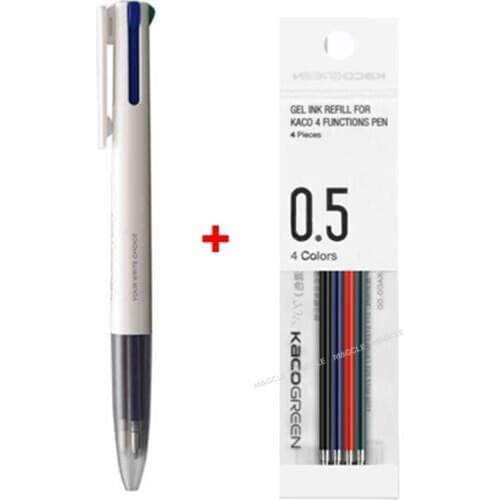 YouPin KACO EASY 4 Functions Pen KACOGREEN Multifunction Pens 0.5mm Refill Black Blue Red Green Refill Gel Pen for Office