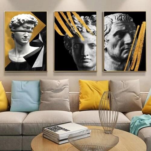 Sculpture Of David Art Canvas Painting on The Wall Posters and Prints David Portrait Wall Art Picture for Living Room Home Decor