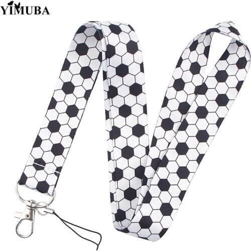 Sports Football Lanyards Key Chain Funny Printed Webbing Hang Rope Keychain Mobile Phone Straps ID Card Badge Holder Boys Gift