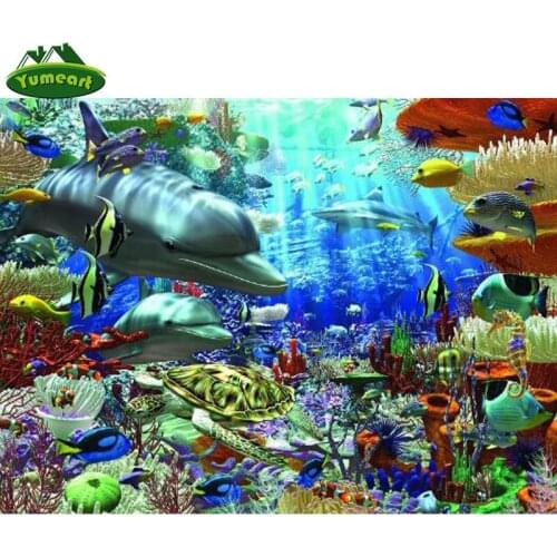 YUMEART Diamond Embroidery Underwater World 5D DIY Diamond Painting Cross Stitch Sail Rhinestone Mosaic Scenery Craft Home Decor