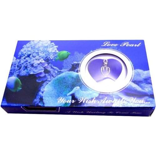 Qingmos Wish Pearl One Box Heart Pendant Necklace for Women with Natural Oyster Love Pearl Necklace Chokers Box Set 3621