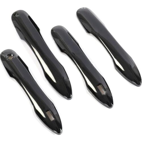 1 Set Gloss Black Car Smart Door Handle Covers Trims Bezels ABS Decoration Fit For Toyota Camry XV70 2018 2019