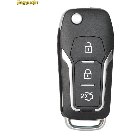 10pcs jingyuqin Modified Flip Remote Car Key Shell For Ford Focus 2 3 Mondeo Fiesta Control Key Fob Case Replacement 3 Button