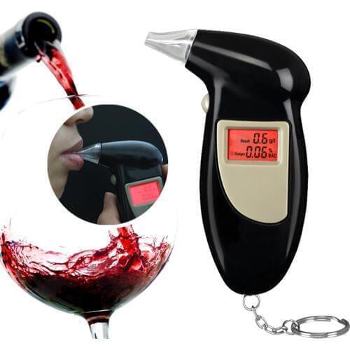 2019 Free Shipping, Key Chain Alcohol Tester, Alcohol Breath Analyzer, Digital Breathalyzer with 5 mouthpiece