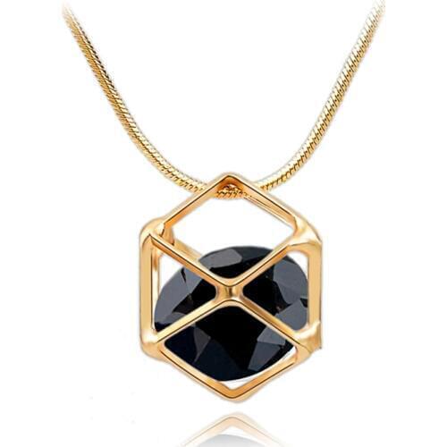 2019 Fashion Gold Jewelry Rhinestone Pendant Necklace Statement Crystal Necklace Design Women Snake Chain Bijoux SNE150013