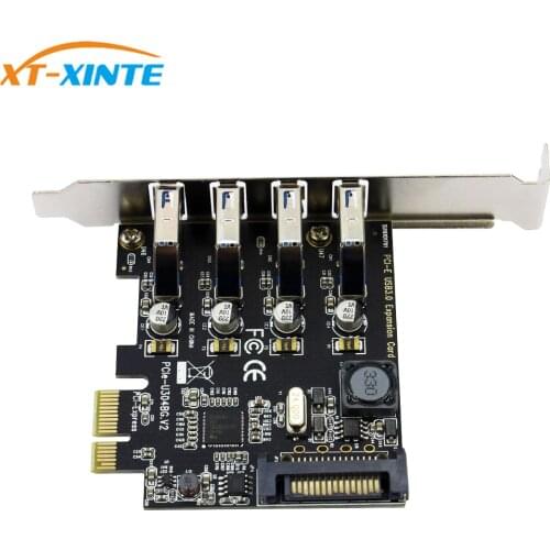 4 Port PCI-E to USB 3.0 HUB PCI Express Expansion Card Adapter 5 Gbps Speed