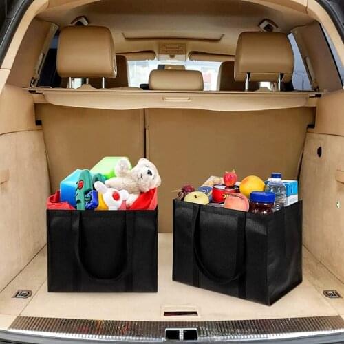 5 Pack Reusable Grocery Bags Shopping Tote Bags With Reinforced Hold Eco- Friendly Stands Upright Foldable Black