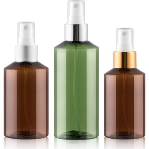 50ML 100ML 150ML 200ML 500ML 24 pcs/Lot Plastic Mist Bottle PET Green/Brown Spray Bottles For Cosmetic Makeup Bottle