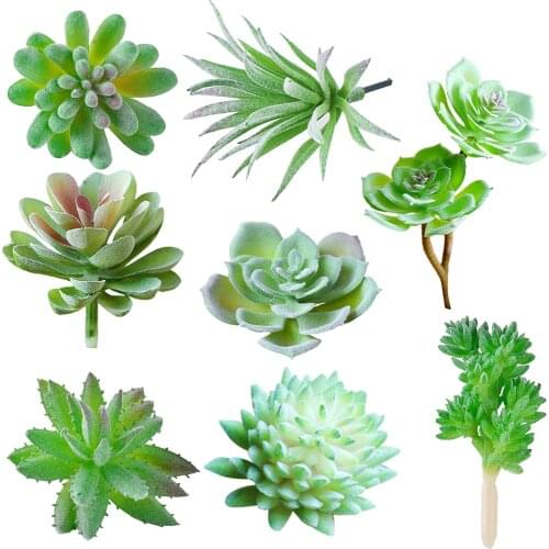 8PCS Simulation Plant Artificial Succulent Creative Assorted DIY Fake Succulent Artificial Plant