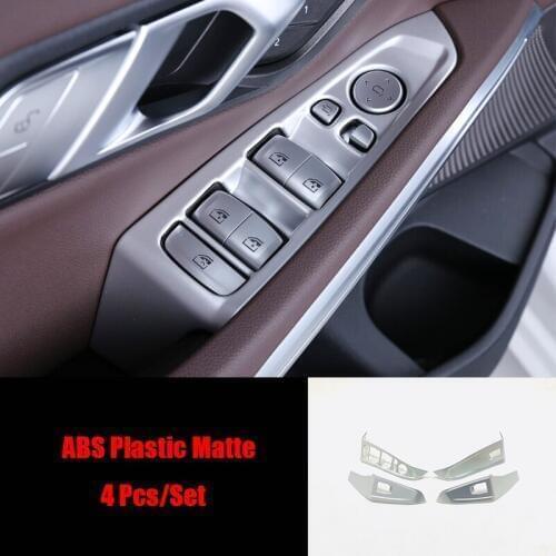 ABS Carbon Fibre/Matte For BMW 3 Series G20 2019 2020 Door Window glass Lift Control Switch Panel cover trim accessories 4pcs