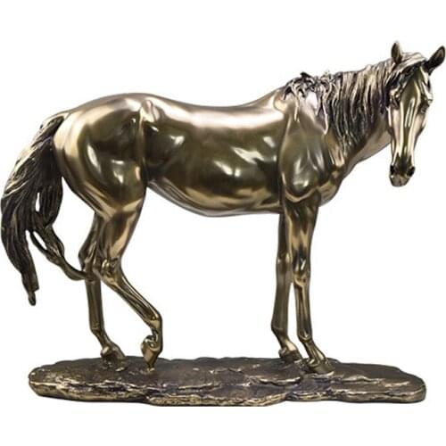ABSTRACT ANIMAL FIGURINE BRONZE HORSE STATUES COLD CAST COPPER ART RESIN CRAFTS EUROPEAN STYLE HOME DECORATIONS ORNAMENTS R1405