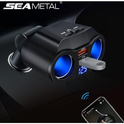 12V Car Charger QC 3.0 Quick Charge Auto USB Cigarette Lighter Socket Splitter for Phone DVR Camera FM Handfree Bluetooth 5.0