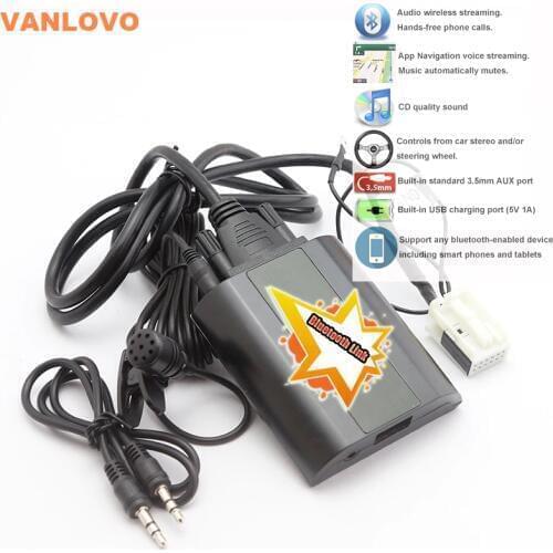 Bluetooth Link Car Kit With Aux-in Interface & USB Charger for VW Sharan Transporter T5 Tiguan Touareg Touran