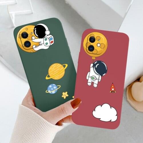 Planet Astronaut Phone Case For iPhone 12 Pro Max Mini 11 Pro Max X XS XR XSMAX SE2020 8 8Plus 7 7Plus 6 6S Plus Lambskin Cover