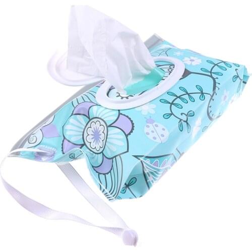Flip-out wipes bag Eco-Friendly Baby Wipes Box Wet Wipe Box Cleaning Wipes Carrying Bag Clamshell Snap Strap Wipe Container Case