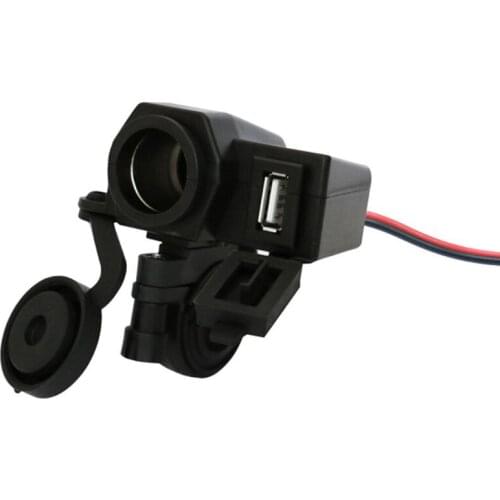 Dual USB Motorcycle Handlebar Charge Adapter Waterproof Power Supply Socket Y4UA