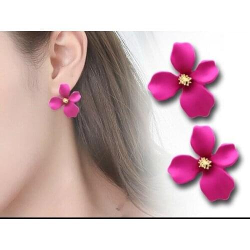 Ea901 2021 Wedding party gift fashion Cute/Romantic alloy flower flower petal earrings female jewelry accessories