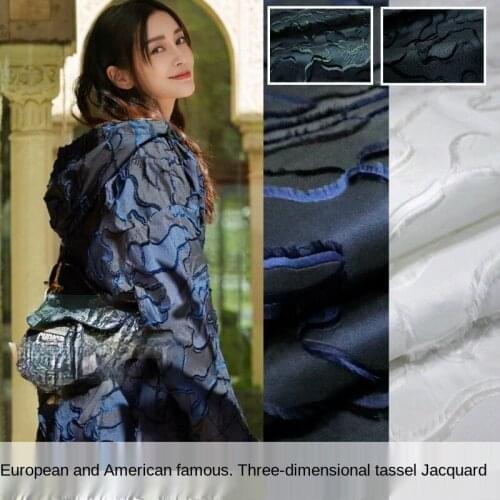 Elegant three-dimensional cut flower tassel yarn-dyed jacquard fabric, sewing fabric factory shop is not out of stock