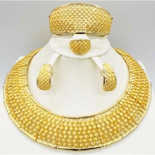 Rose Gold Color Crystal Necklace Earring Bracelet Ring Set Rhinestone New Simple Party Dress Jewelry Sets For Women