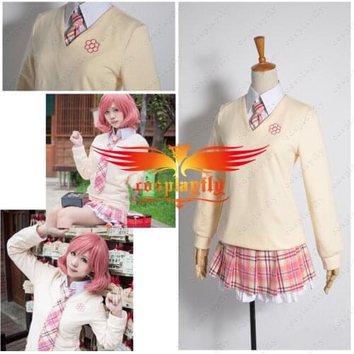 Noragami Gods God Of Poverty Kofuku Binbougami Suit Cosplay Costume Tie Only Beige Cream Top Coat Blouse Only Skirt In Stock