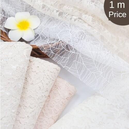 Lace Fabric By The Meter Water-soluble Hollow Mesh Coat Dress Wedding Dress Fabrics Embroidery Tulle Sewing Brocade Floral Black