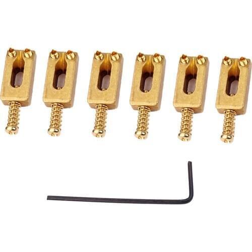 Brass Electric Guitar Bridge Saddles for ST Stringed Guitar Parts Accessory