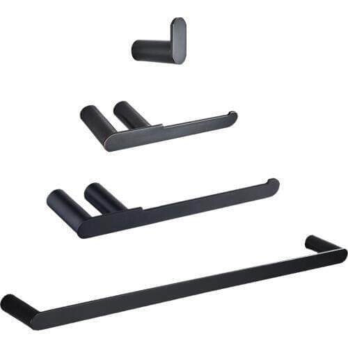 Leyden Blackened 304 Stainless Steel Single Towel Bar Holder Toilet Paper Holder Towel Ring 4pcs Bathroom Accessories Set