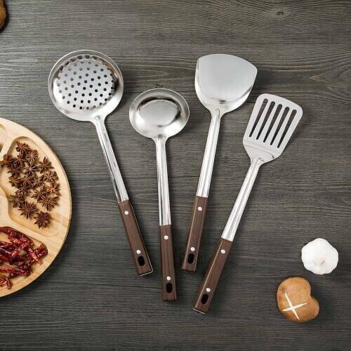 Stainless Steel Shovel Baking Cook Kitchen Tool Spatula Frying Fish Shovel Soup Spoon With Long Handle Kitchen Tool