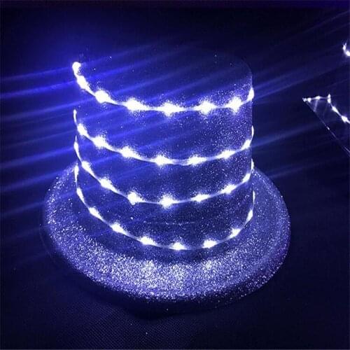 LZ35 White led light dicer stage dancer perfprmance show led costumes dj singer performance model wears led cap bar dance led dj