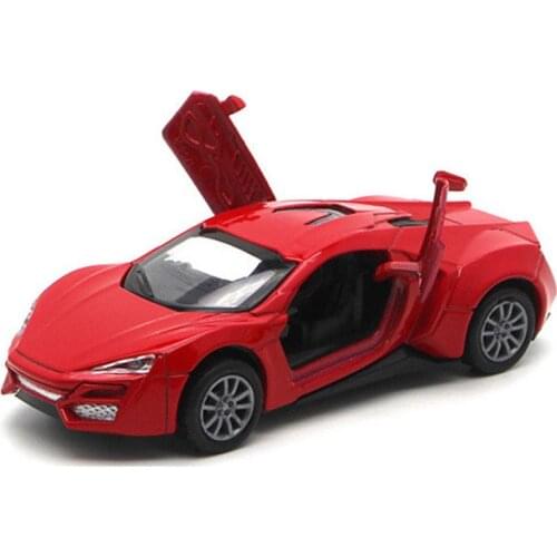 Fashion 1/32 Rambo Poison Sports Car Diecast Toys With Tail Wing Can Open Door Super Car Model Children Decoration Products