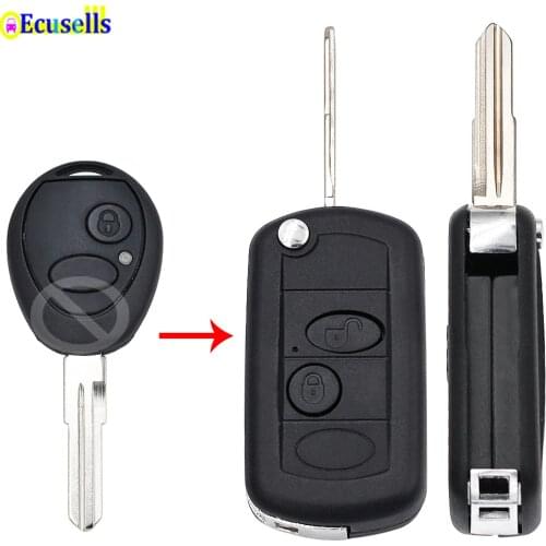 Modified flip 2 Buttons Remote Key Shell case fob for Land Rover Discovery 1999 2000 2001 2002 2003 2004