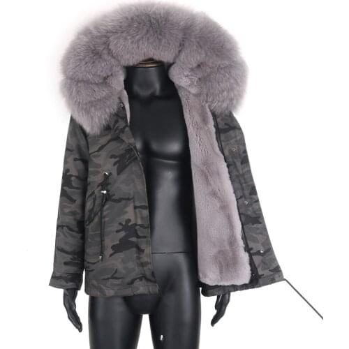 2021 Men Large Fur Collar Warm 7xl Natural Fox Fur Coat Outerwear Winter Jacket Streetwear Waterproof Short Parka Real fur Coat