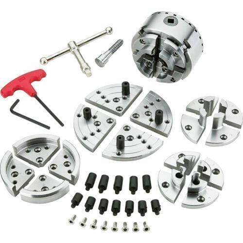 2.75"/3.75" Bevel Gear Chuck Set With Aluminum Suitcase 70mm/95mm Woodworking Lathe Chuck Set