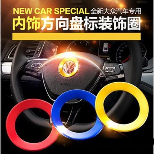Metal Alloy car steering wheel sticker car interior decoration sticker for volkswagen VW Golf 7 POLO BORA Lamand Sagitar LAVIDA