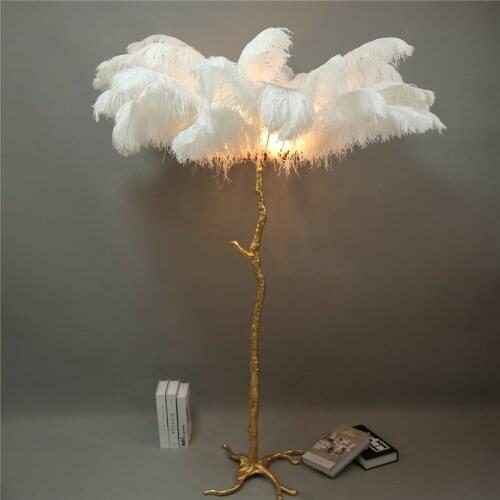 Nordic Ostrich Feather lamps Floor Lamp Stand Light Modern Interior Lighting home decor Floor Lights Luminaria Living Room Light